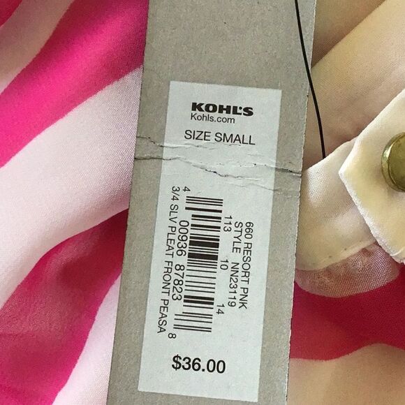 Apt. 9 Pink Striped Lightweight Chiffon Nautical Blouse with Cami Tank - Picture 15 of 16